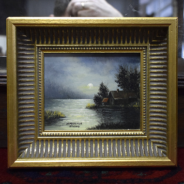 Картина в раме "Домик у озера" 